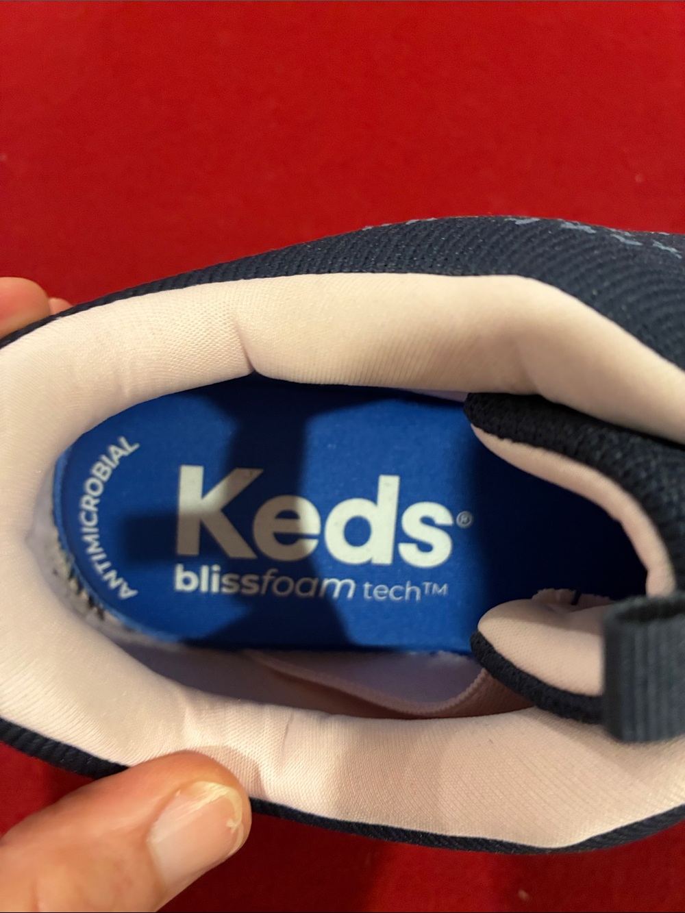Keds Navy and White Knit Slip-On Sneakers - Women's - Picture 2 of 7